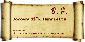 Borovnyák Henrietta névjegykártya