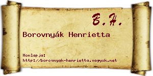 Borovnyák Henrietta névjegykártya